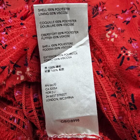 Free People Womens Lolita Smocked Floral Peasant Crop Top Size S Boho Romantic - Picture 8 of 14